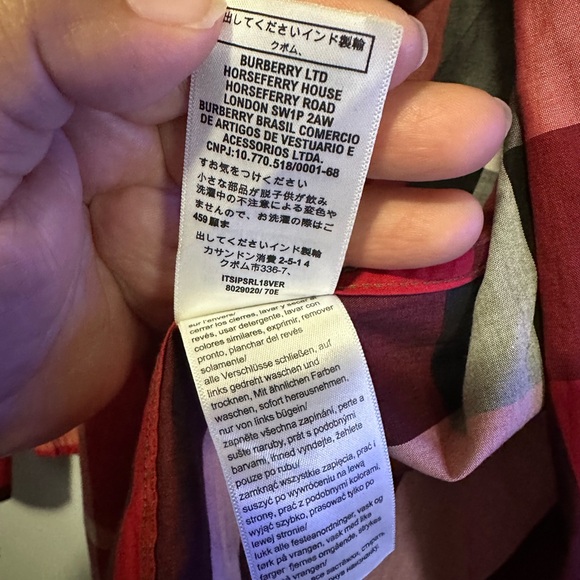 Burberry Red and Black Plaid Shirt - Picture 6 of 7